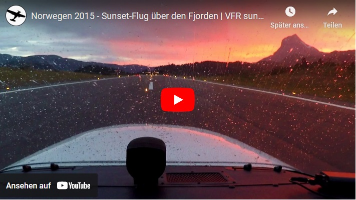 Sunset Flug über die Fjorde